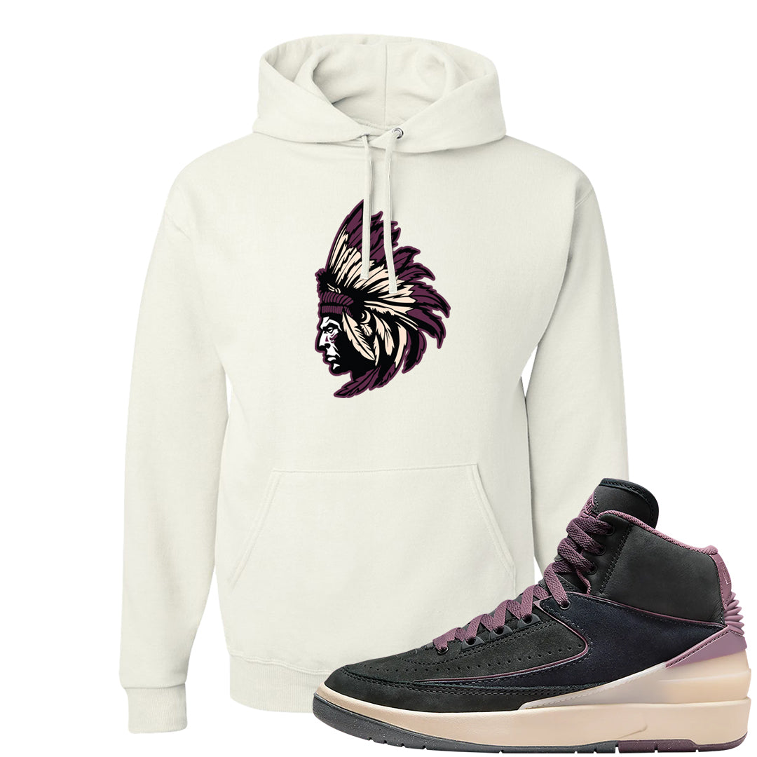 Off Noir 2s Hoodie | Indian Chief, White