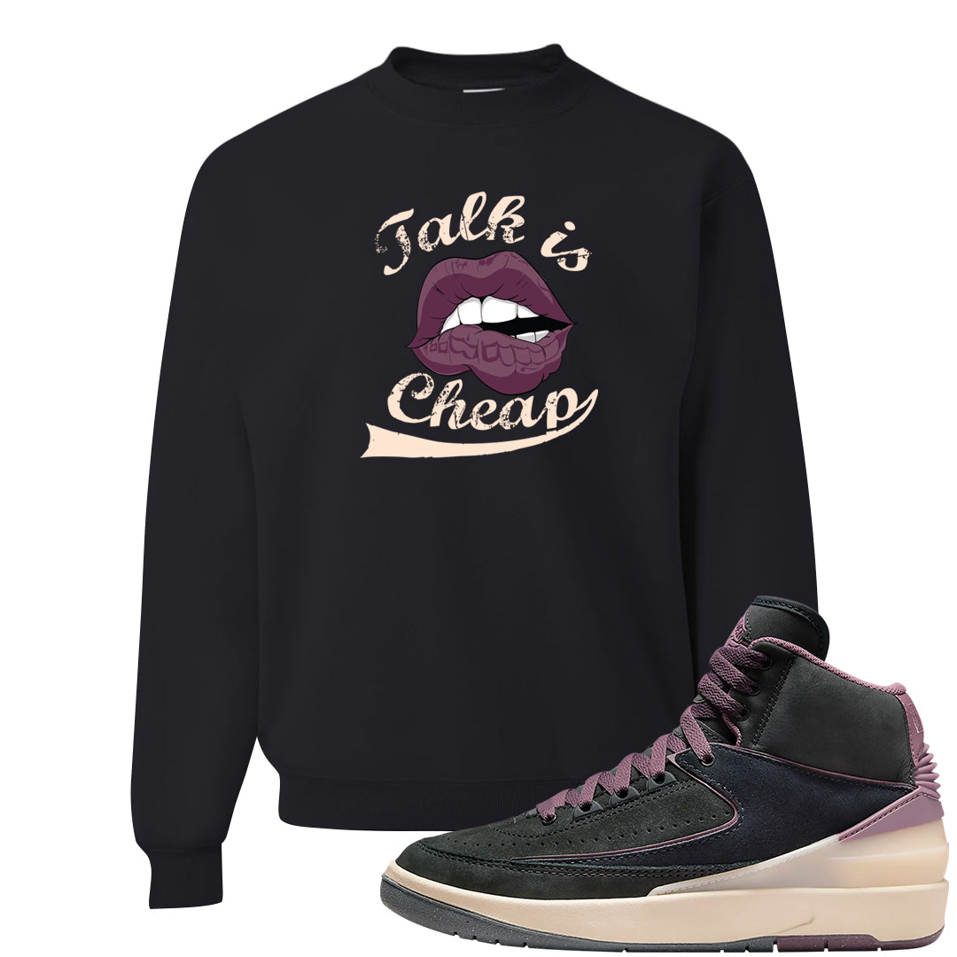 Off Noir 2s Crewneck Sweatshirt | Talk Lips, Black