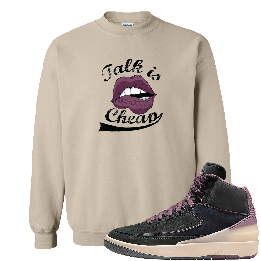 Off Noir 2s Crewneck Sweatshirt | Talk Lips, Sand