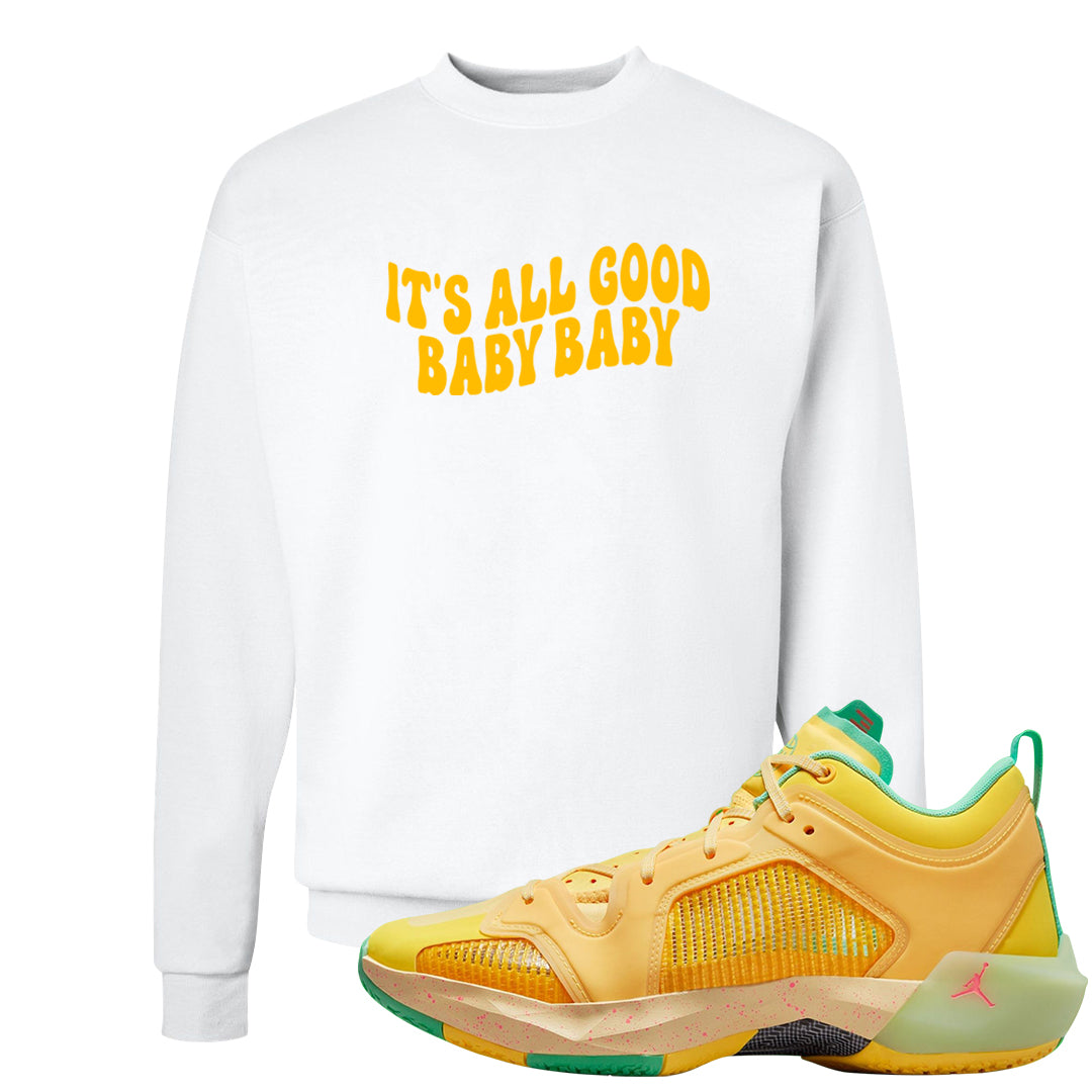 EYBL Low 37s Crewneck Sweatshirt | All Good Baby, White