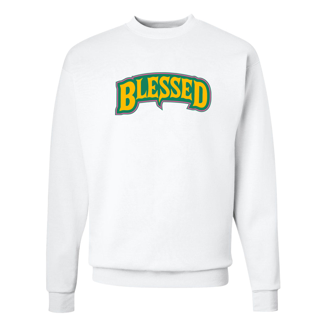 EYBL Low 37s Crewneck Sweatshirt | Blessed Arch, White