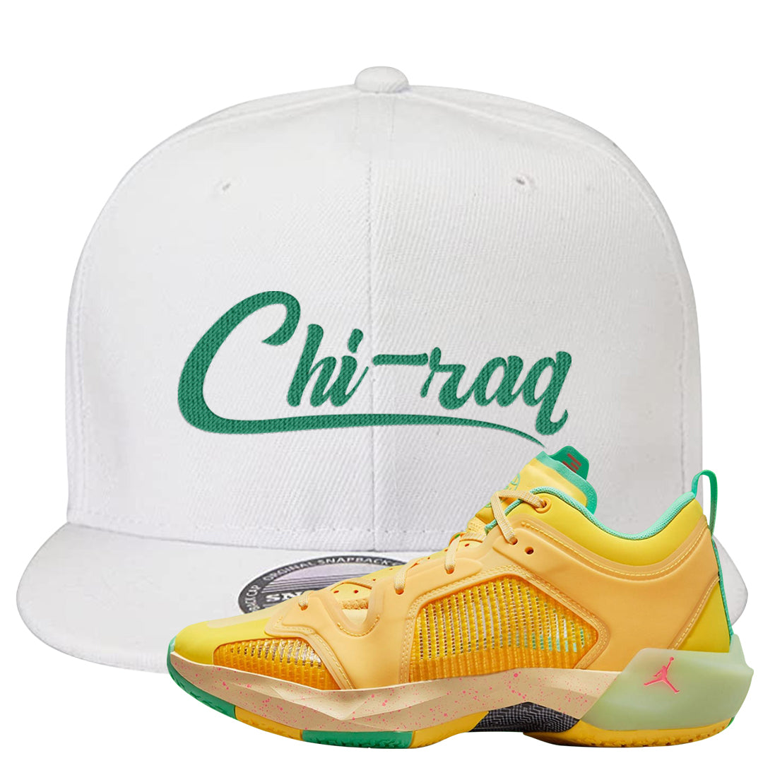 EYBL Low 37s Snapback Hat | Chiraq, White