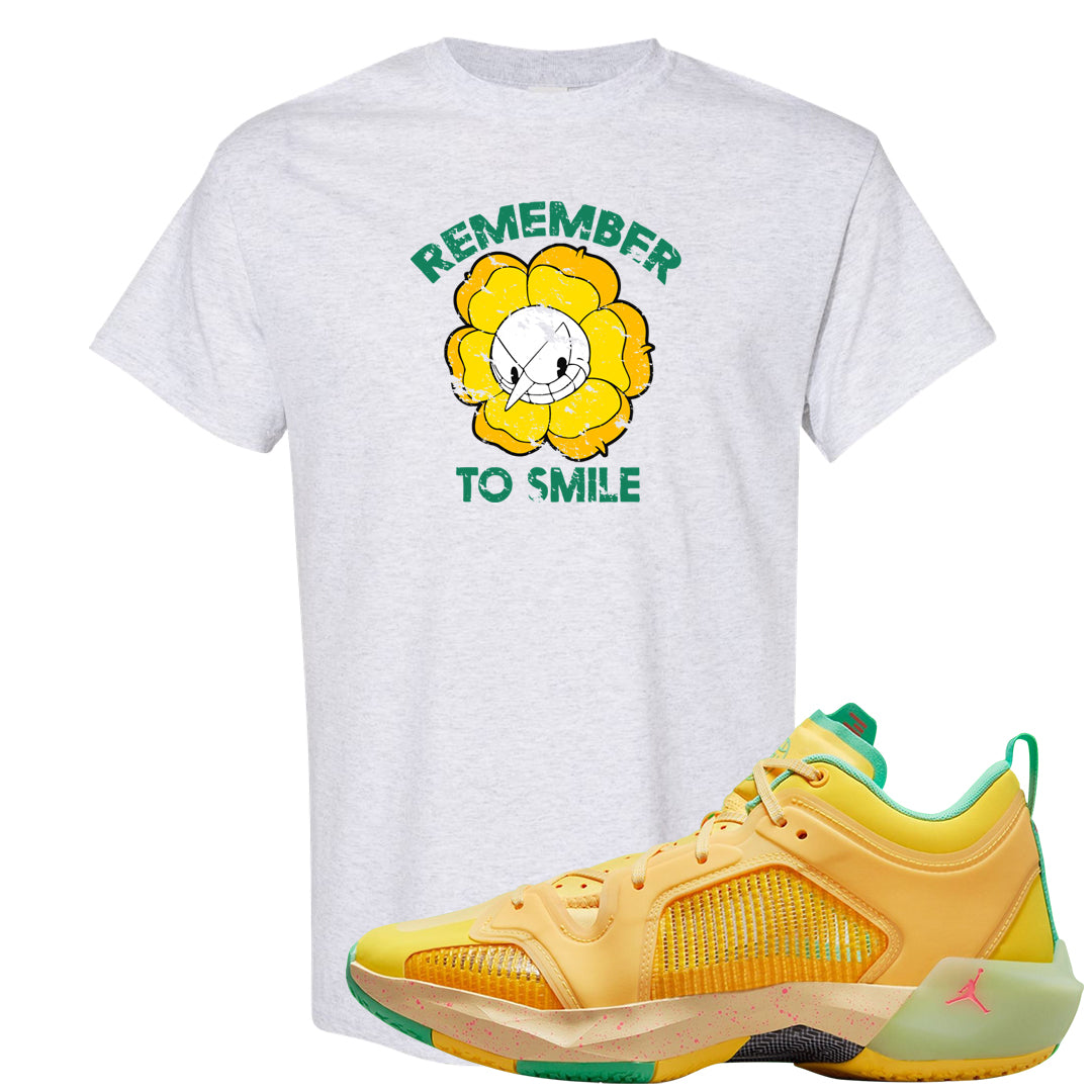 EYBL Low 37s T Shirt | Remember To Smile, Ash