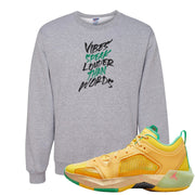 EYBL Low 37s Crewneck Sweatshirt | Vibes Speak Louder Than Words, Ash