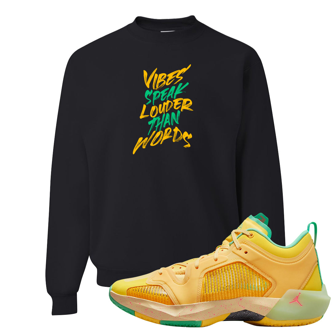 EYBL Low 37s Crewneck Sweatshirt | Vibes Speak Louder Than Words, Black