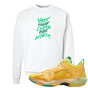 EYBL Low 37s Crewneck Sweatshirt | Vibes Speak Louder Than Words, White