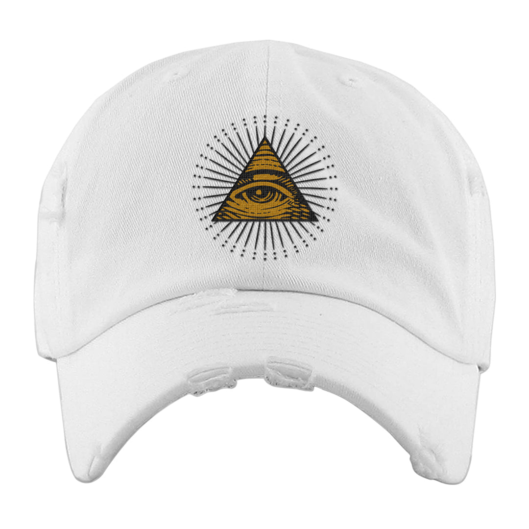 Colorless 38s Distressed Dad Hat | All Seeing Eye, White