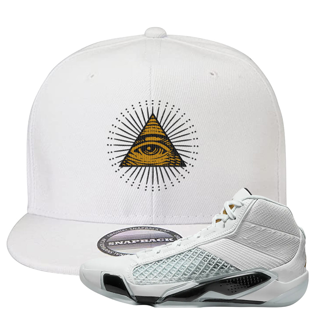 Colorless 38s Snapback Hat | All Seeing Eye, White