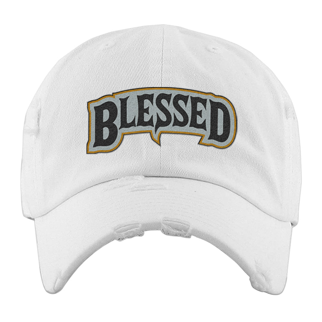 Colorless 38s Distressed Dad Hat | Blessed Arch, White