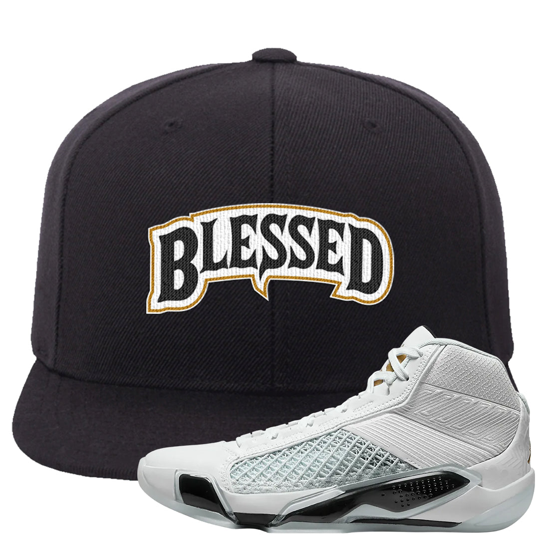 Colorless 38s Snapback Hat | Blessed Arch, Black