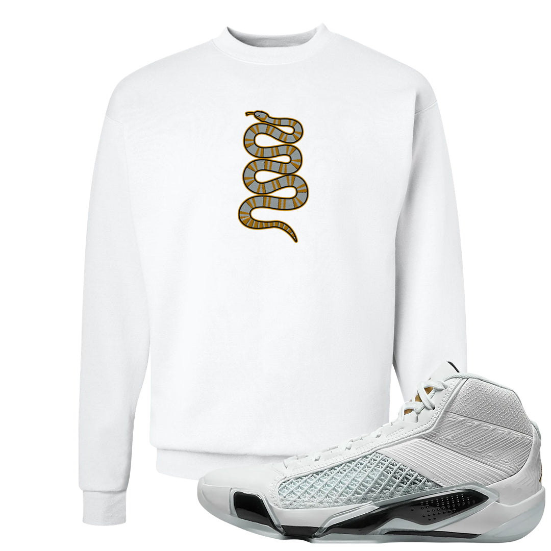 Colorless 38s Crewneck Sweatshirt | Coiled Snake, White