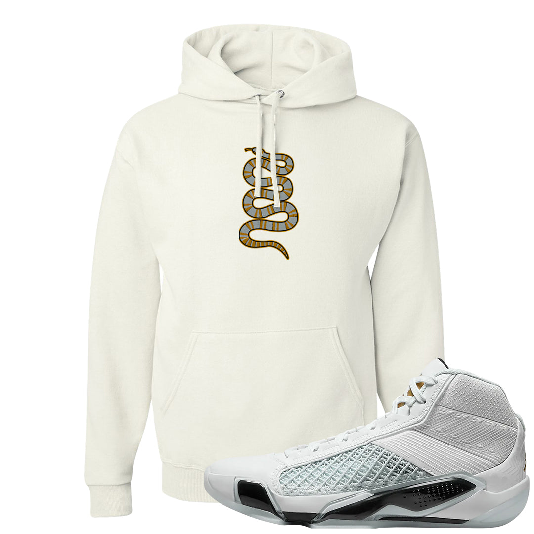 Colorless 38s Hoodie | Coiled Snake, White