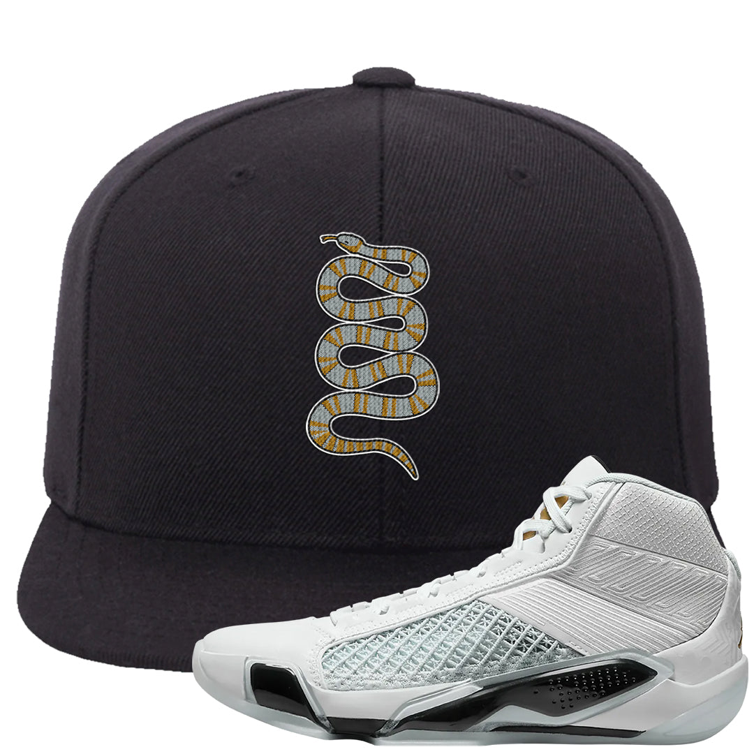 Colorless 38s Snapback Hat | Coiled Snake, Black