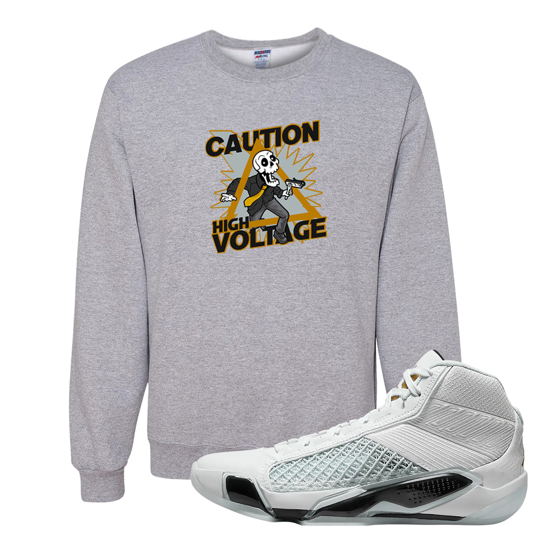 Colorless 38s Crewneck Sweatshirt | Caution High Voltage, Ash