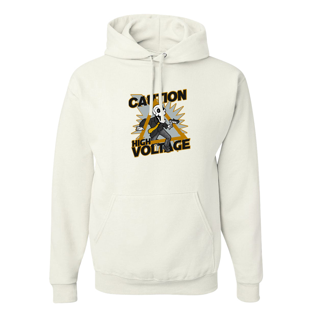 Colorless 38s Hoodie | Caution High Voltage, White