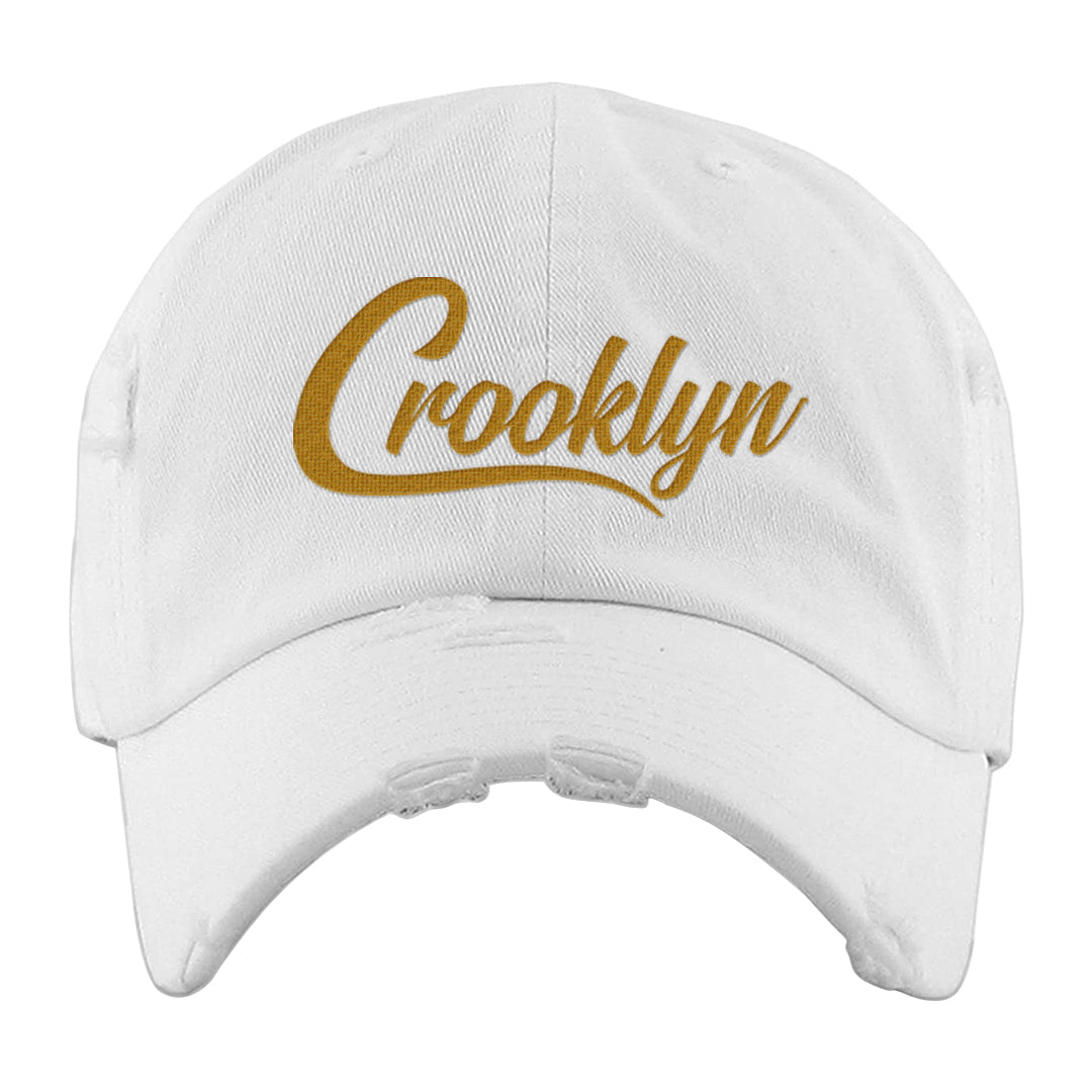 Colorless 38s Distressed Dad Hat | Crooklyn, White