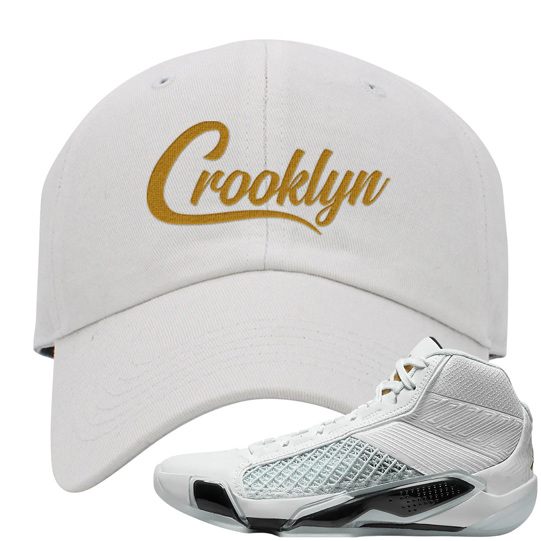 Colorless 38s Dad Hat | Crooklyn, White