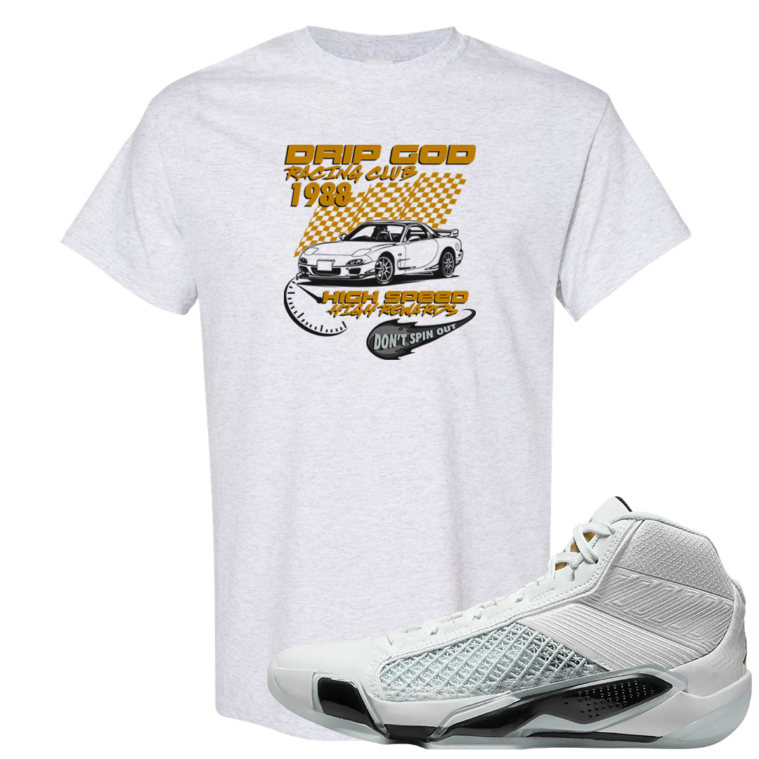 Colorless 38s T Shirt | Drip God Racing Club, Ash