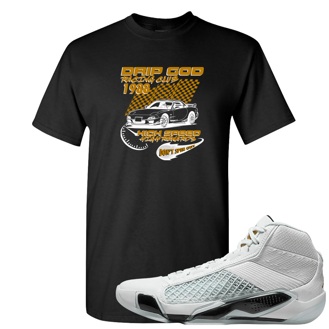 Colorless 38s T Shirt | Drip God Racing Club, Black