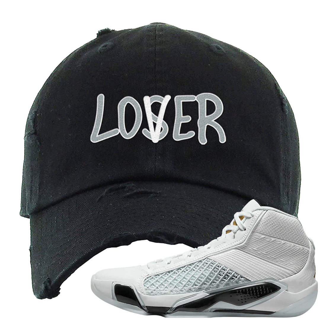 Colorless 38s Distressed Dad Hat | Lover, Black