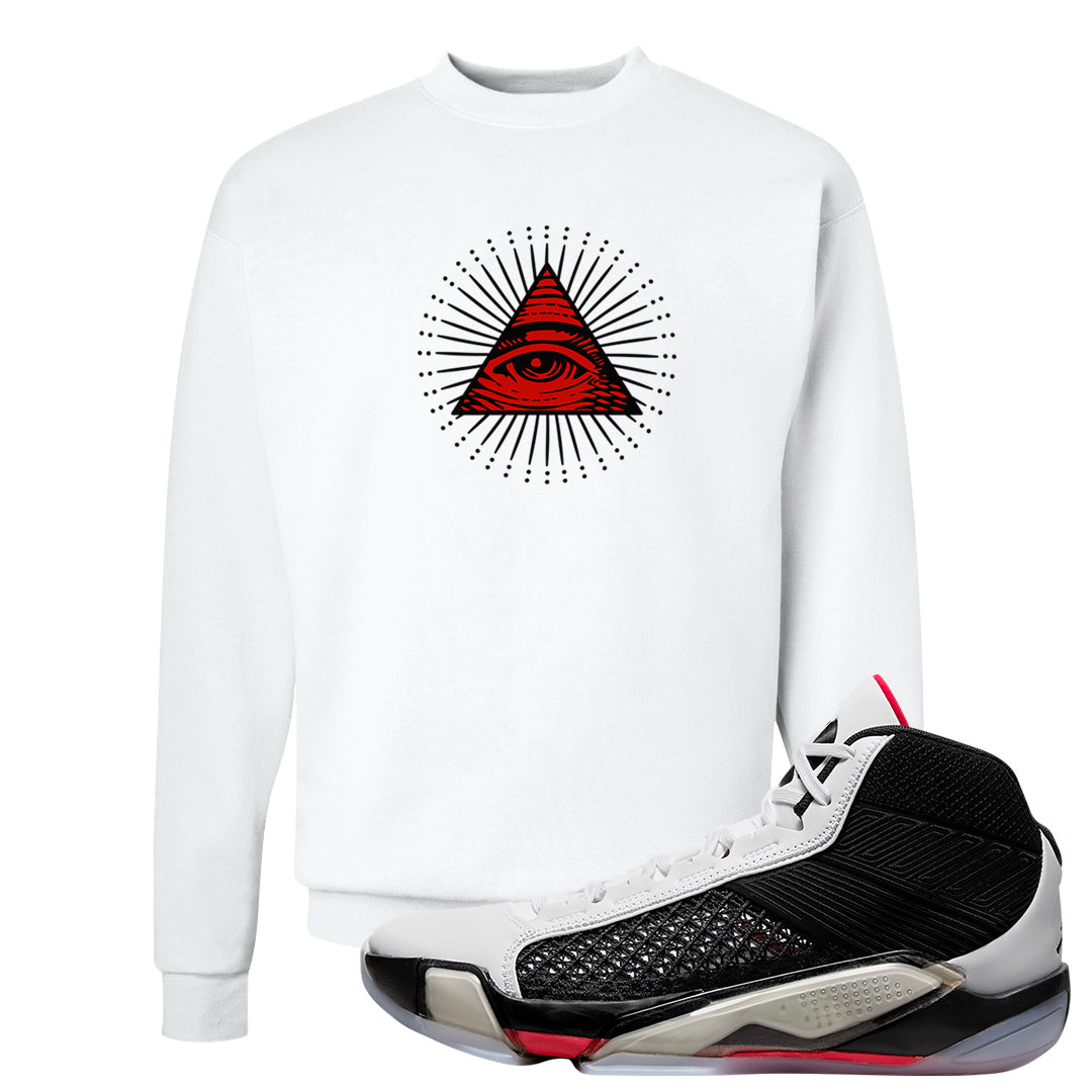 Fundamentals 38s Crewneck Sweatshirt | All Seeing Eye, White