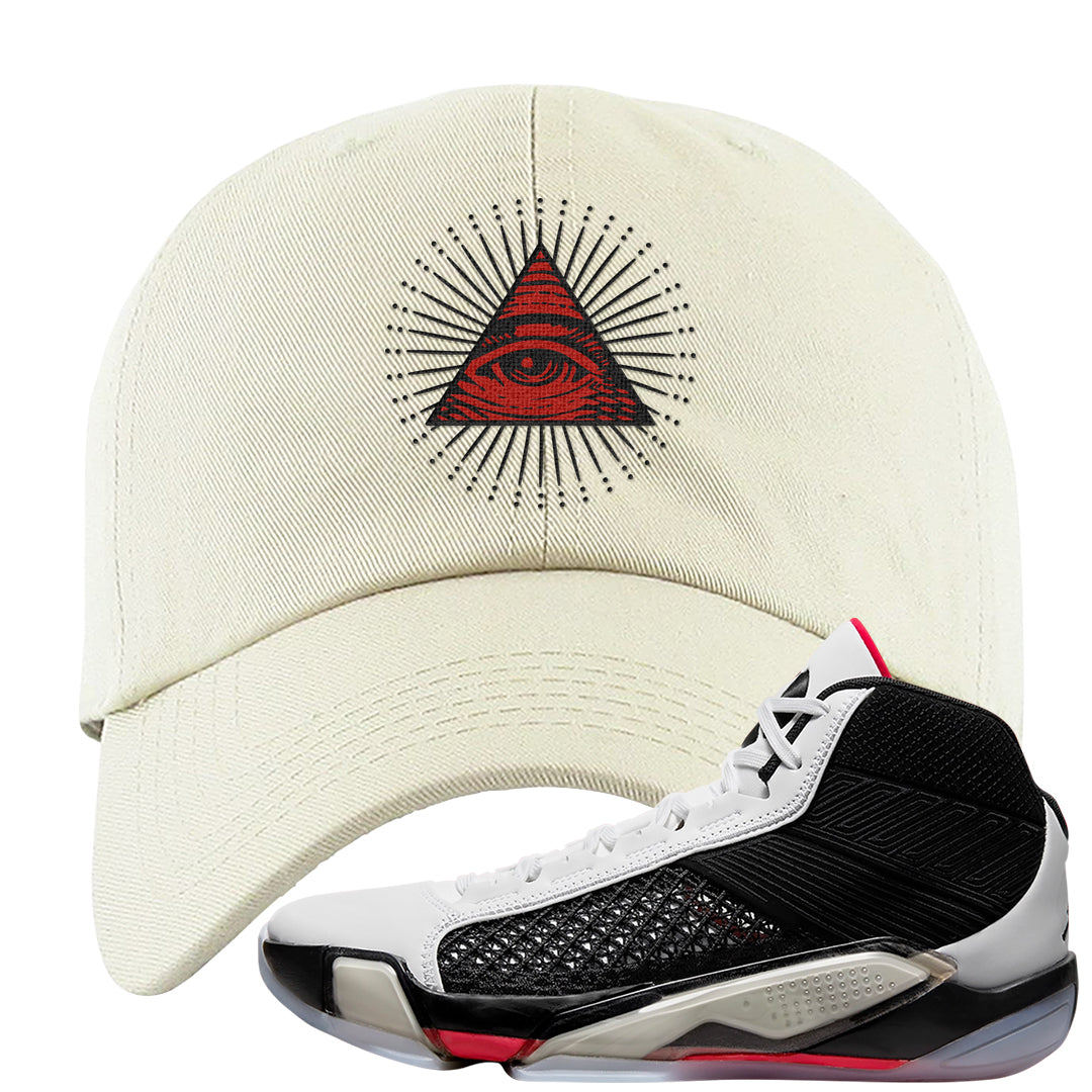 Fundamentals 38s Dad Hat | All Seeing Eye, White