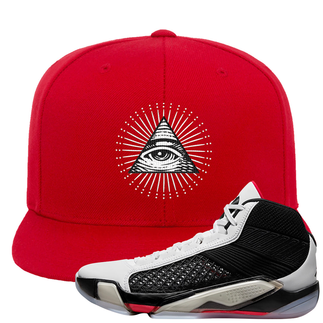 Fundamentals 38s Snapback Hat | All Seeing Eye, Red