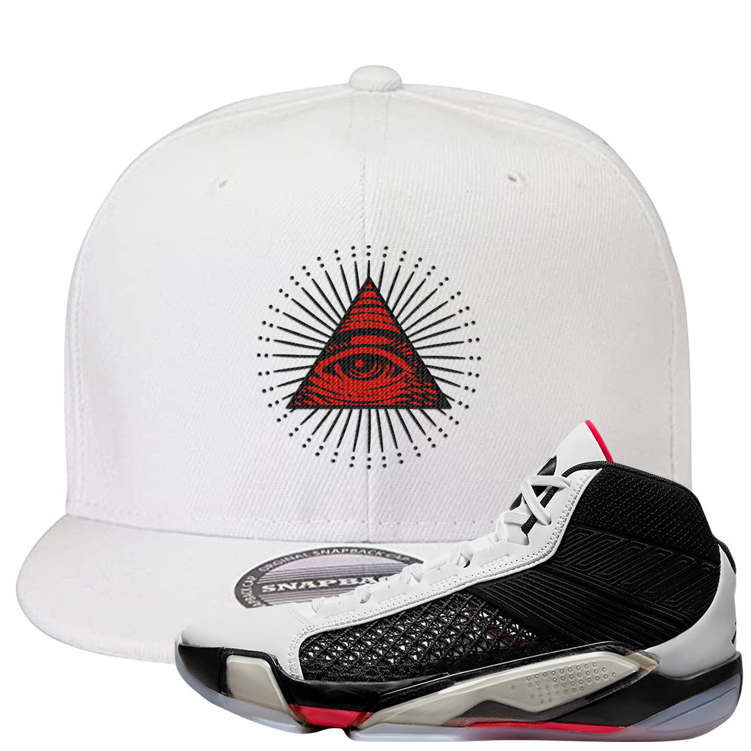 Fundamentals 38s Snapback Hat | All Seeing Eye, White