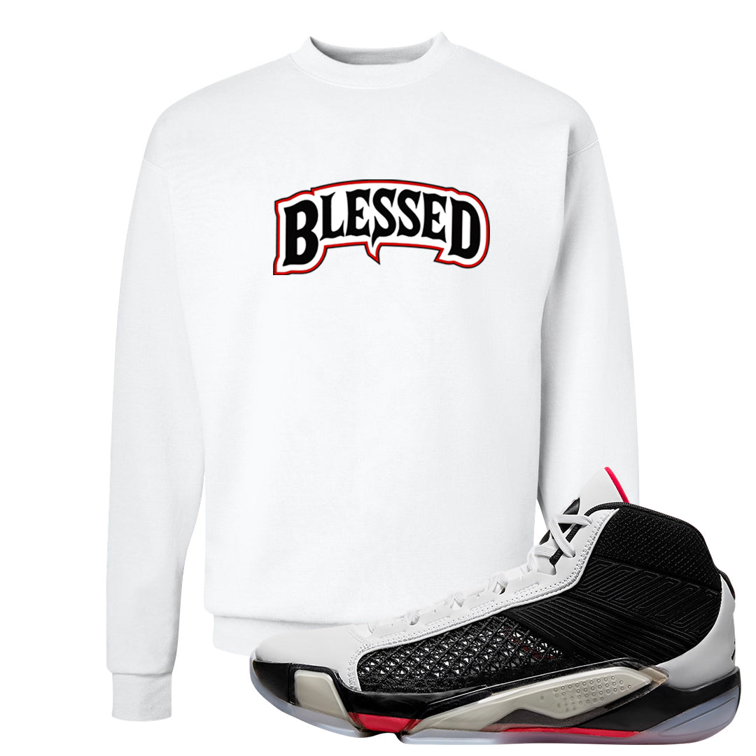 Fundamentals 38s Crewneck Sweatshirt | Blessed Arch, White