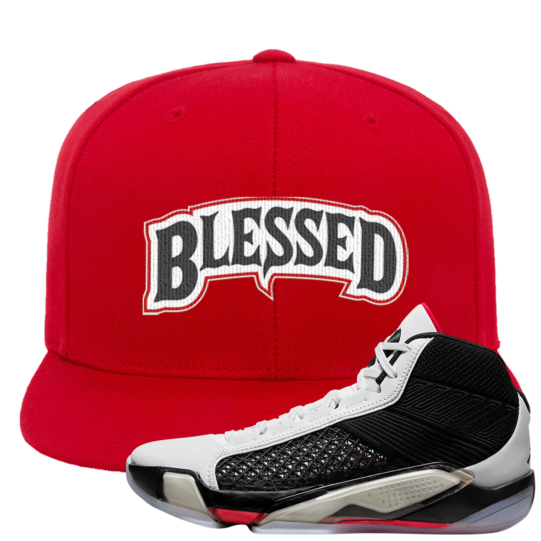 Fundamentals 38s Snapback Hat | Blessed Arch, Red
