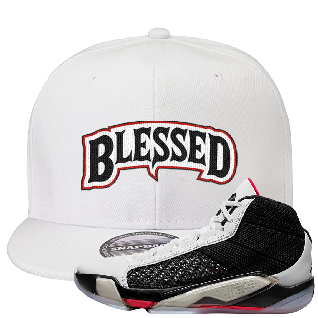 Fundamentals 38s Snapback Hat | Blessed Arch, White