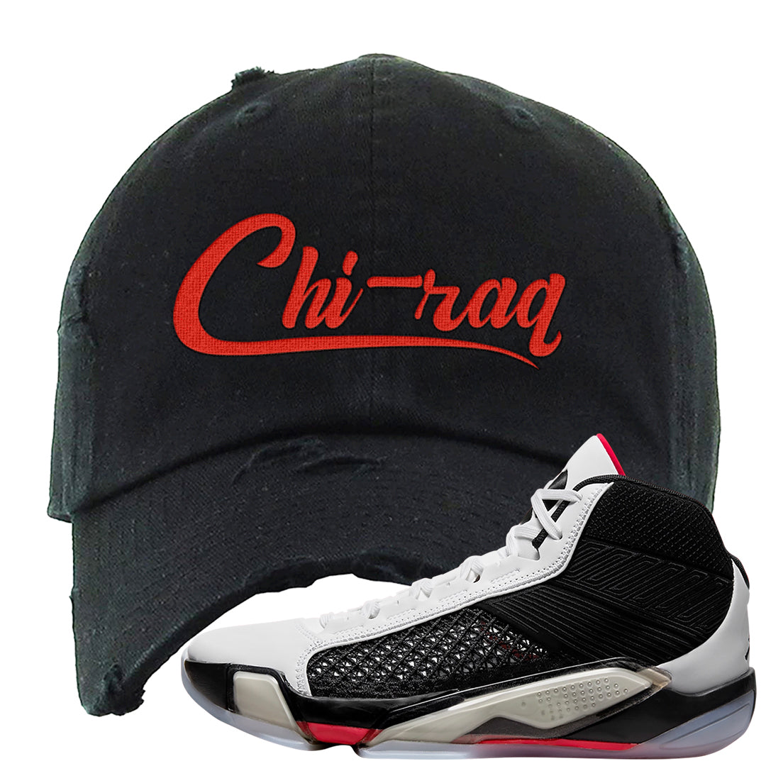 Fundamentals 38s Distressed Dad Hat | Chiraq, Black