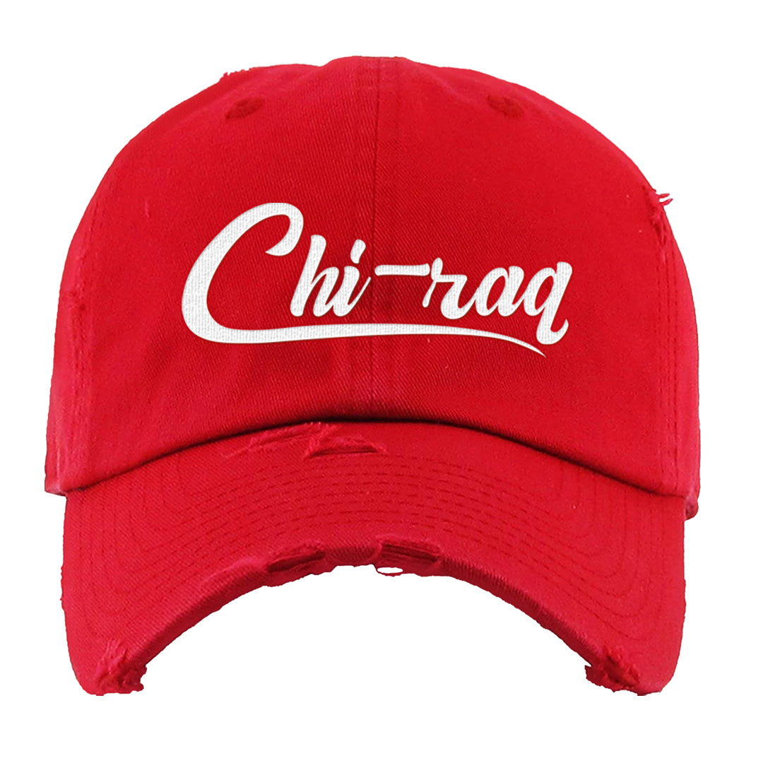 Fundamentals 38s Distressed Dad Hat | Chiraq, Red