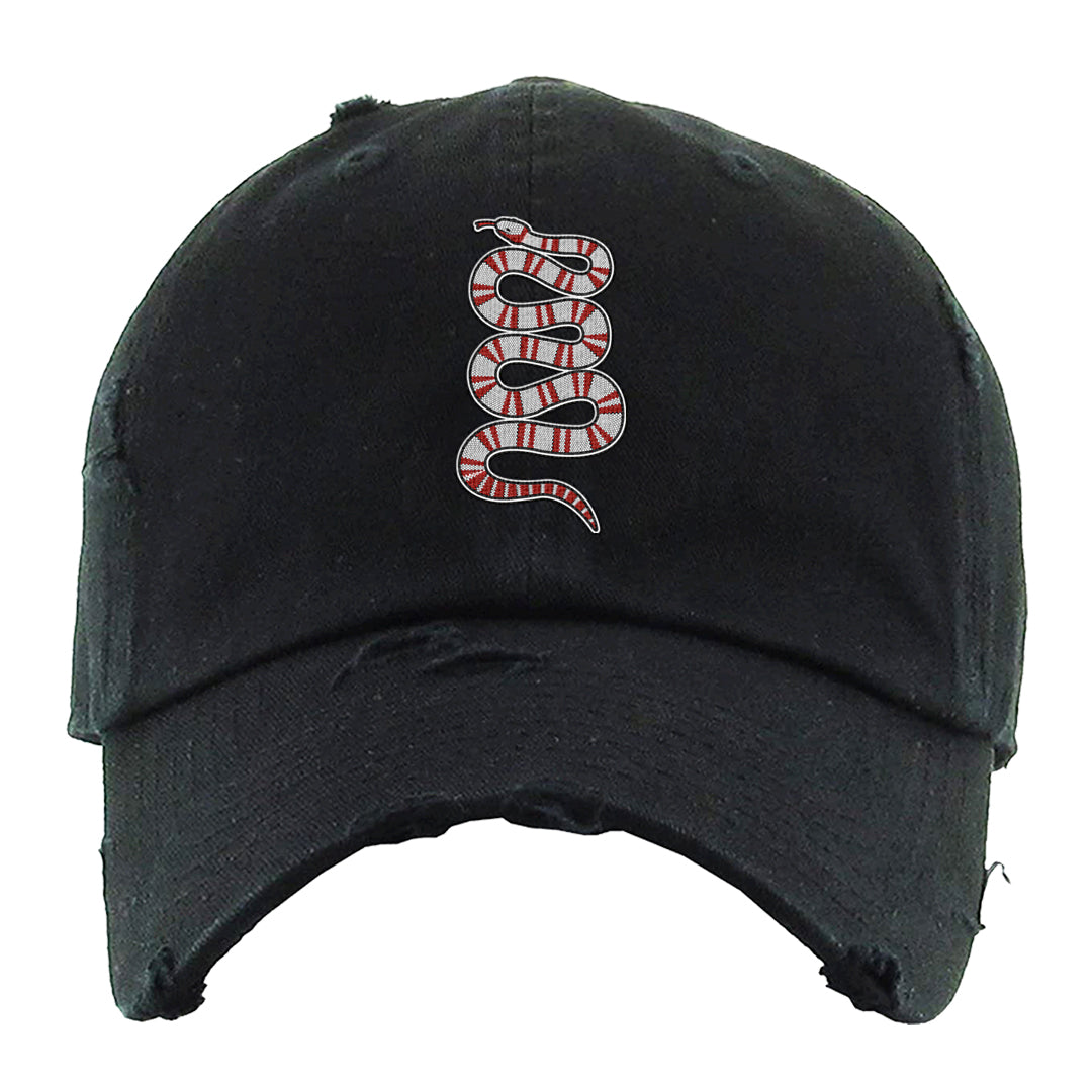 Fundamentals 38s Distressed Dad Hat | Coiled Snake, Black