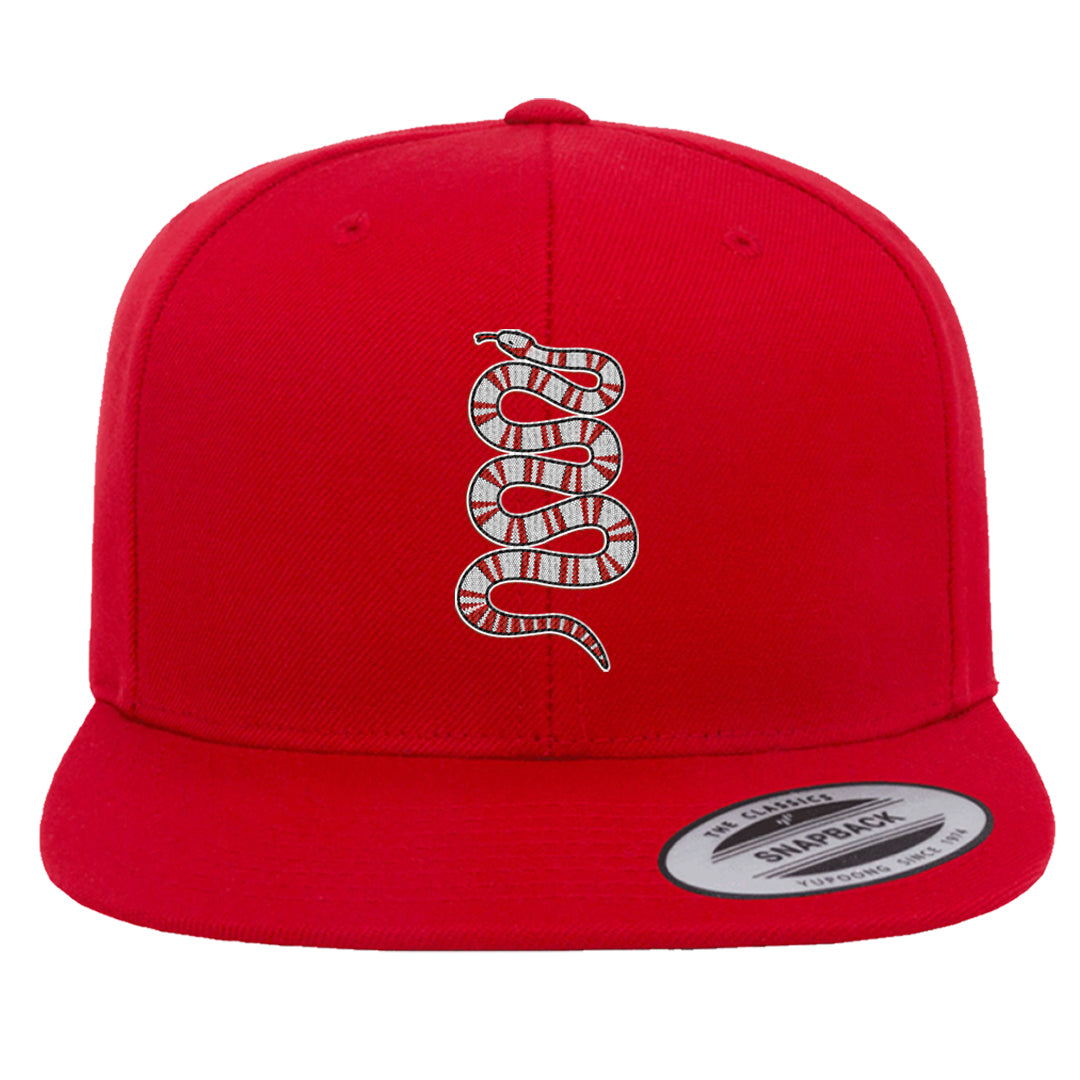 Fundamentals 38s Snapback Hat | Coiled Snake, Red