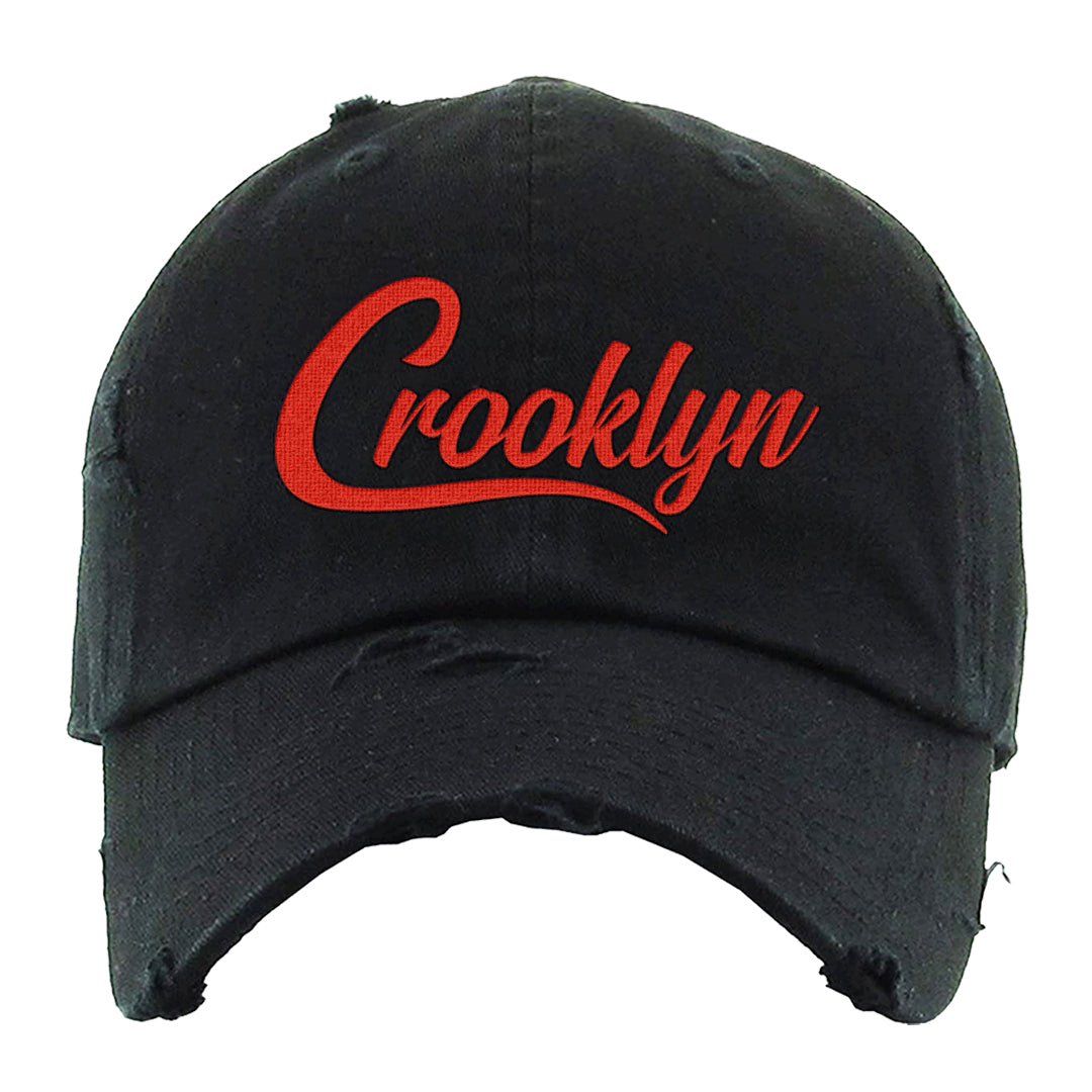 Fundamentals 38s Distressed Dad Hat | Crooklyn, Black