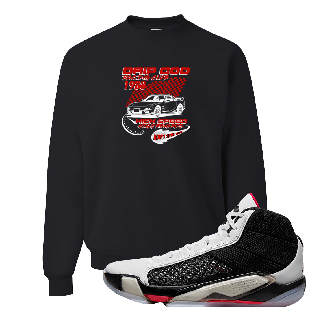 Fundamentals 38s Crewneck Sweatshirt | Drip God Racing Club, Black