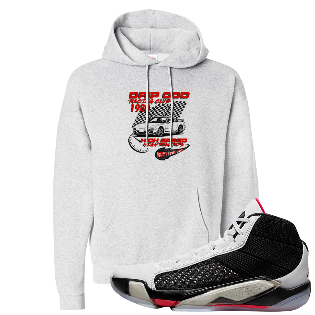 Fundamentals 38s Hoodie | Drip God Racing Club, Ash