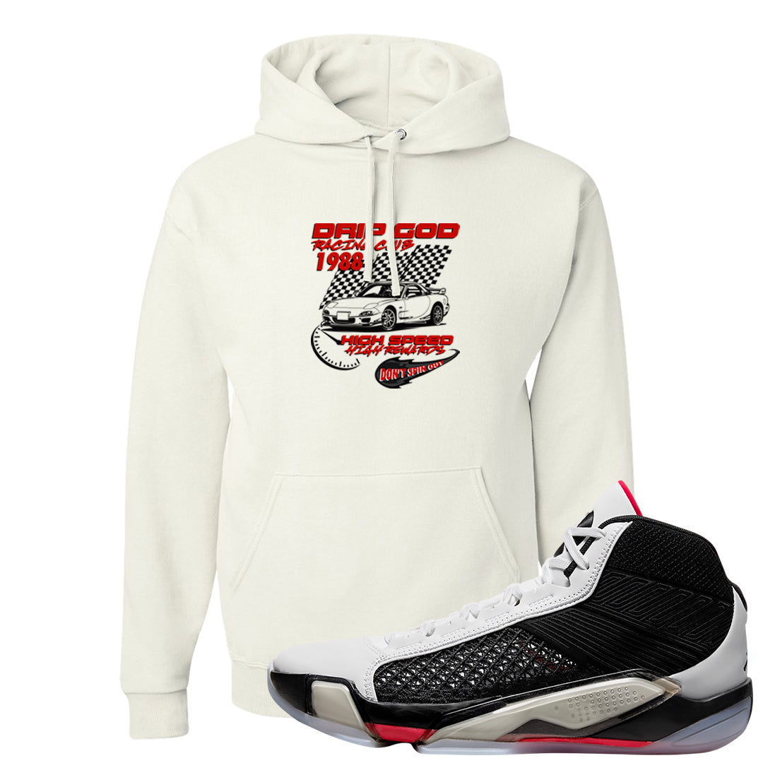 Fundamentals 38s Hoodie | Drip God Racing Club, White