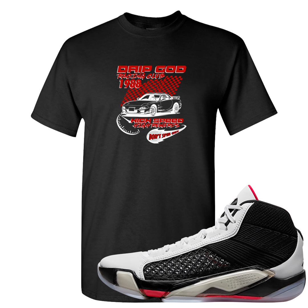Fundamentals 38s T Shirt | Drip God Racing Club, Black