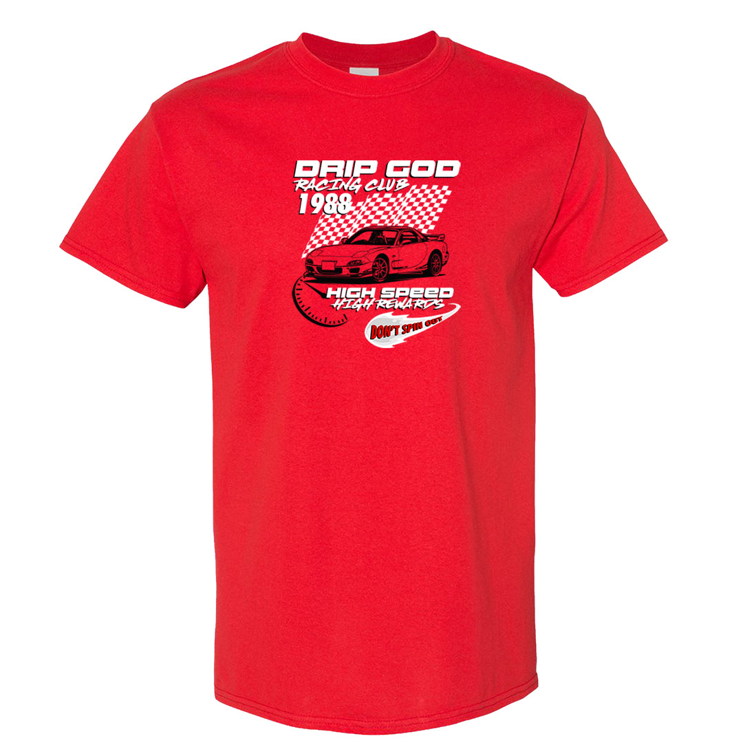 Fundamentals 38s T Shirt | Drip God Racing Club, Red