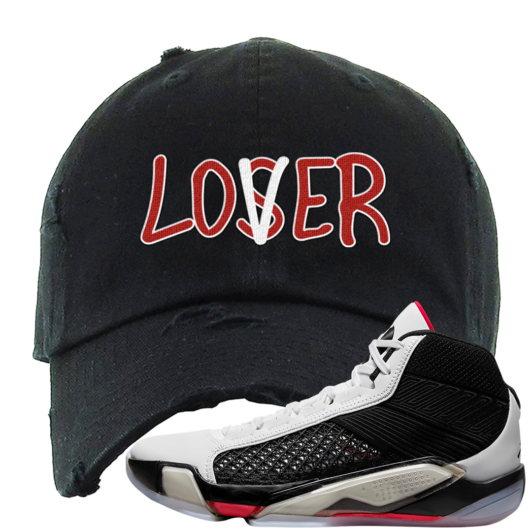 Fundamentals 38s Distressed Dad Hat | Lover, Black