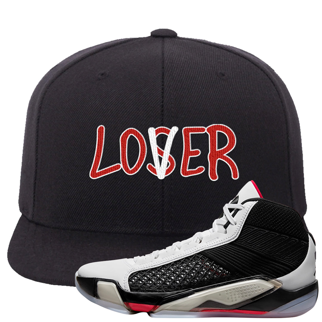 Fundamentals 38s Snapback Hat | Lover, Black