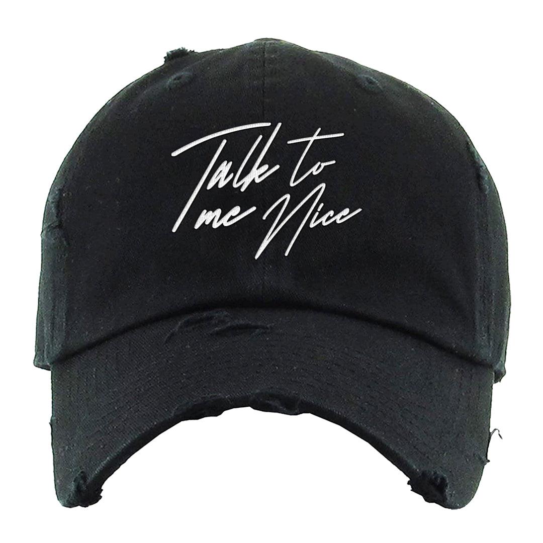 Fundamentals 38s Distressed Dad Hat | Talk To Me Nice, Black