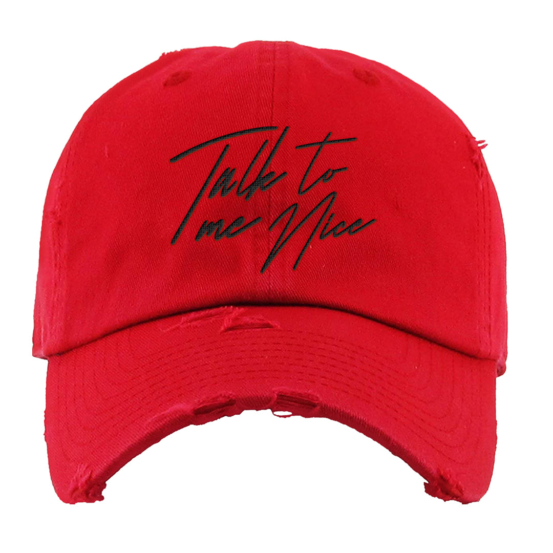 Fundamentals 38s Distressed Dad Hat | Talk To Me Nice, Red