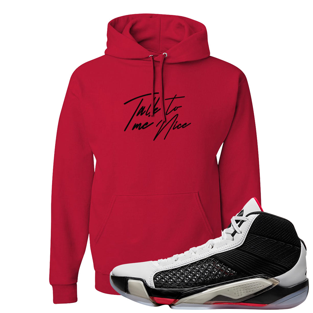 Fundamentals 38s Hoodie | Talk To Me Nice, Red