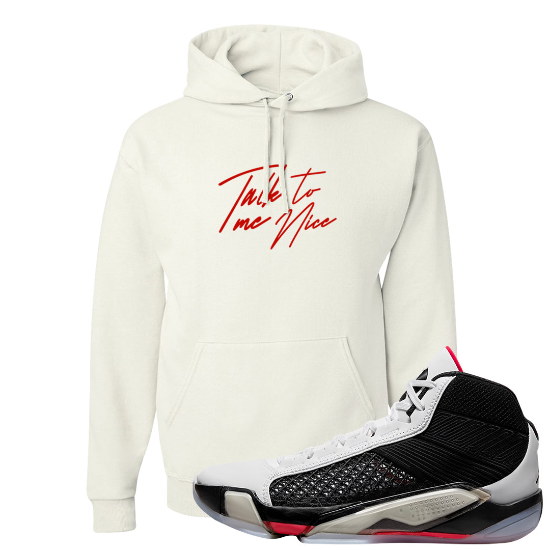 Fundamentals 38s Hoodie | Talk To Me Nice, White