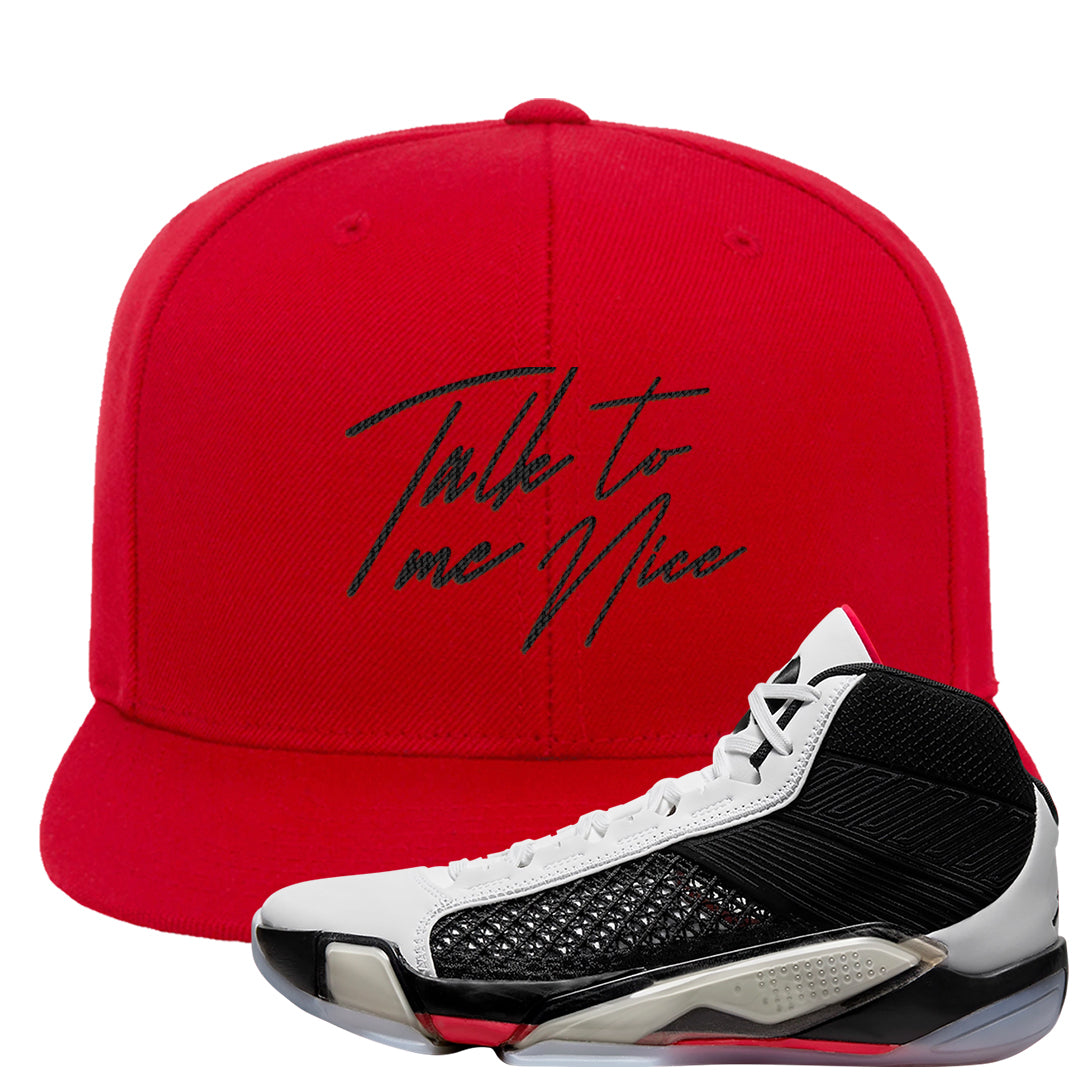 Fundamentals 38s Snapback Hat | Talk To Me Nice, Red