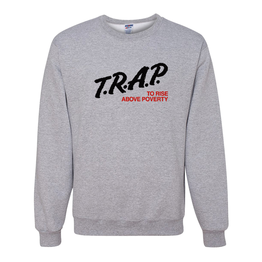 Fundamentals 38s Crewneck Sweatshirt | Trap To Rise Above Poverty, Ash