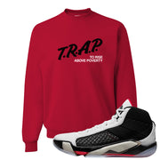 Fundamentals 38s Crewneck Sweatshirt | Trap To Rise Above Poverty, Red